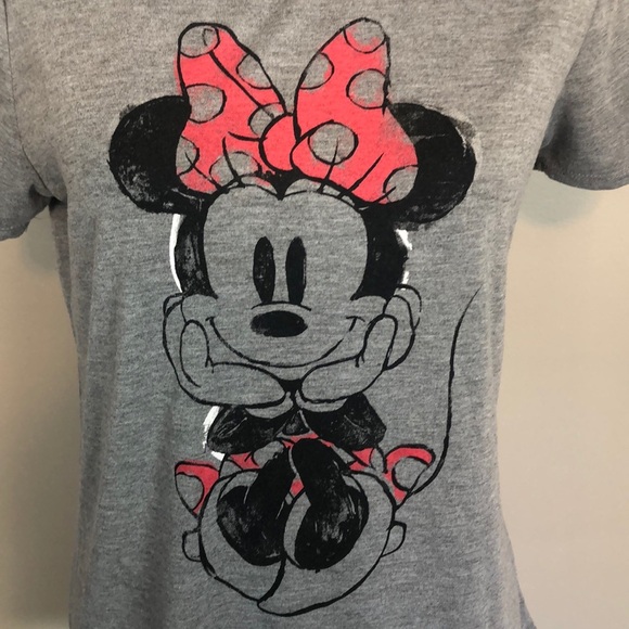 Disney Minnie Mouse Gray Short Sleeve T Shirt Large - Picture 3 of 6